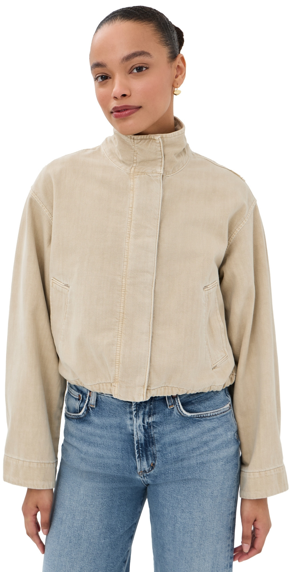 Madewell Denim Crop Field Jacket Faded Khaki M | Shopbop