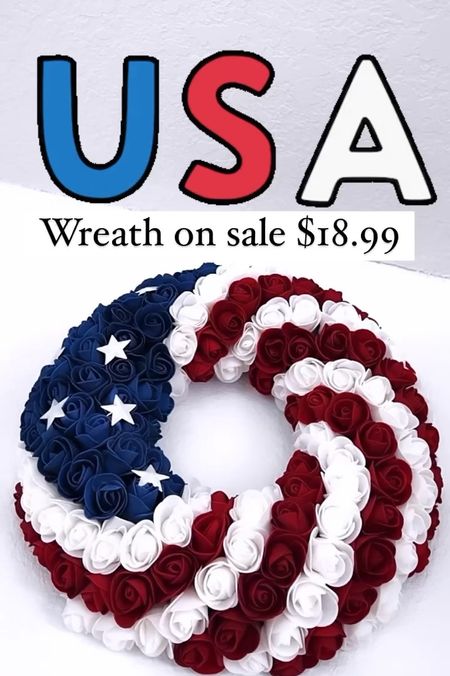 July 4th Wreath on sale for $18.99 right now. It looks great in my kitchen. I’m using it for Memorial Day too.

It’s 13 inches. Soooo happy with this wreath!

#homedecor
#wreath
#affordablehome



#LTKFindsUnder50 #LTKHome #LTKVideo
