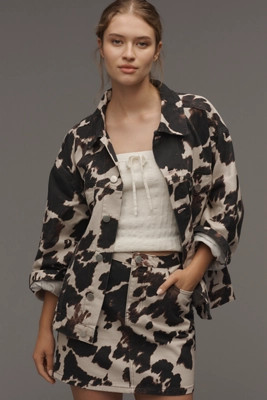 Pilcro Cow-Print Trucker Jacket | Anthropologie (US)