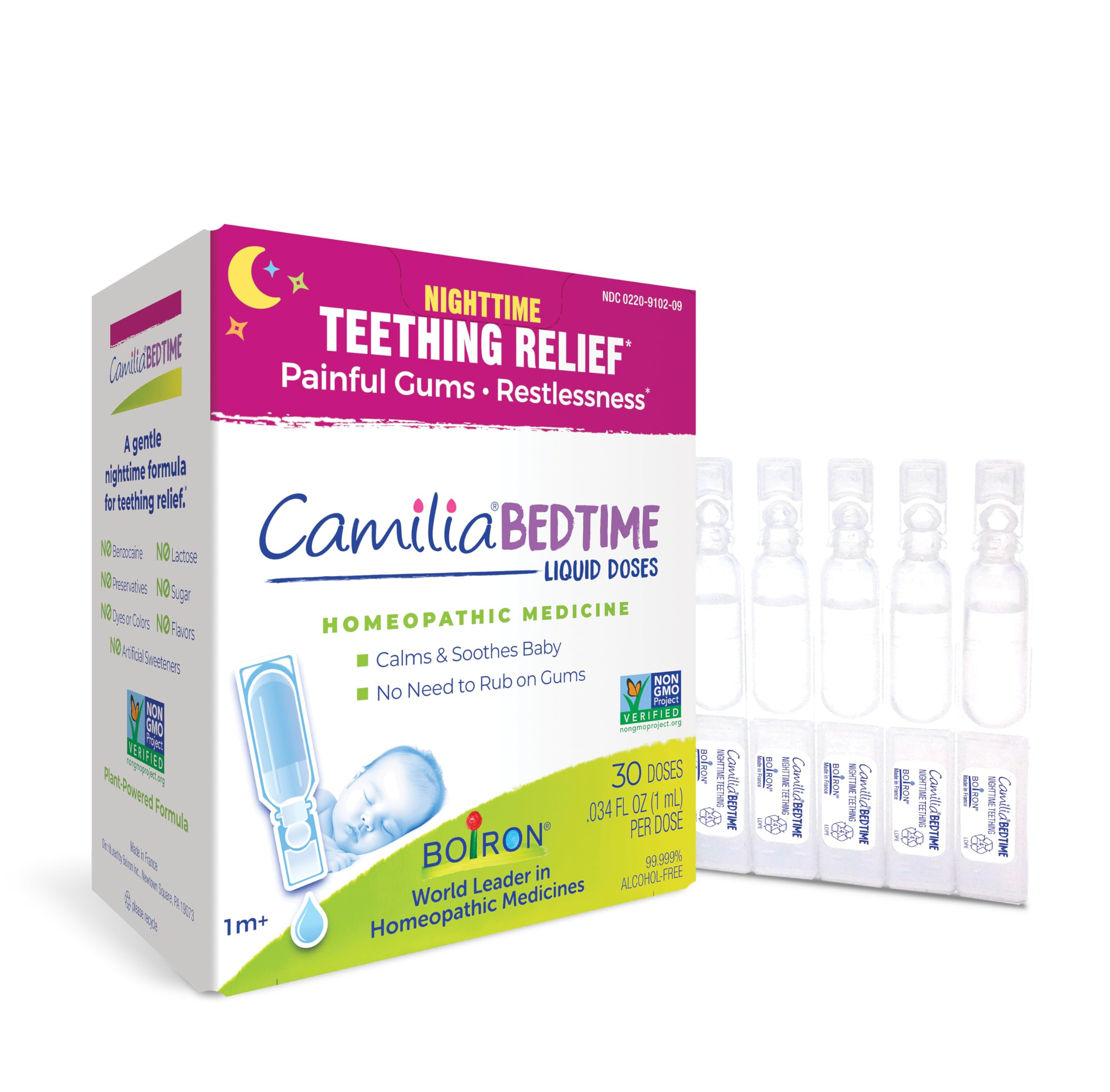 Boiron Camilia Bedtime Liquid Doses for Nighttime Teething Relief, Painful Gums, Restlessness, an... | Amazon (US)