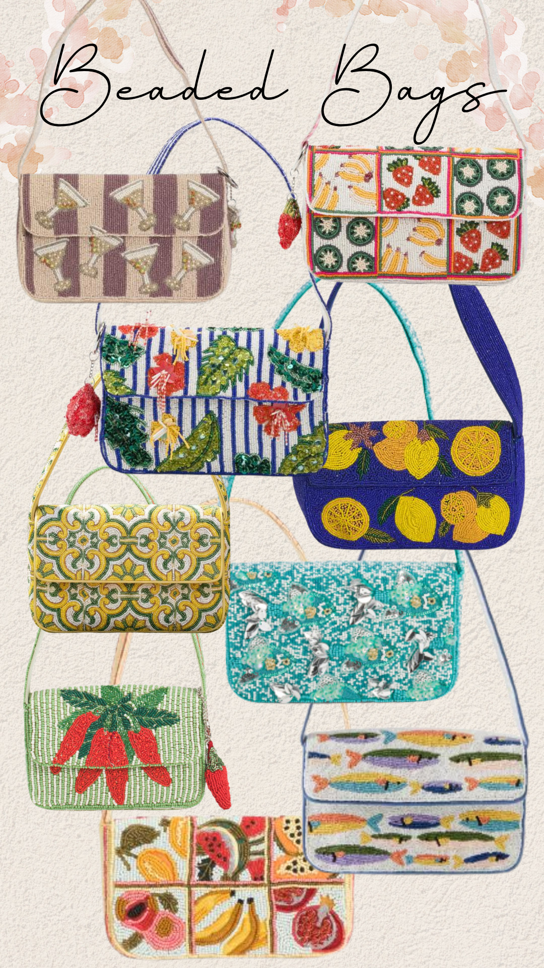 Beaded Bags. I am loving the beaded bag trend so much.  

 #LTKgrwm #LTKootd