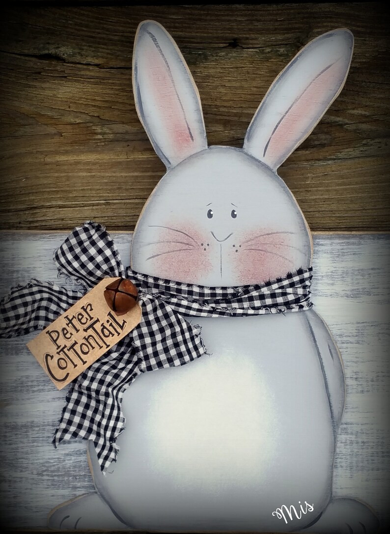 Wood Easter Bunny Farmhouse Sign K264 Peter Cottontail Sign | Etsy | Etsy (US)