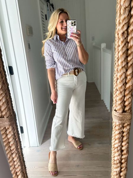 The perfect button down and white denim combo. FANCY15 for 15% off 

#LTKstyletip #LTKSeasonal #LTKfindsunder100
