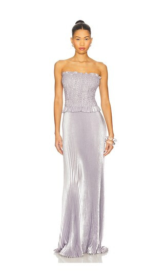 L'IDEE Maya Gown in Metallic Silver. - size 8/S | Revolve Clothing (Global)