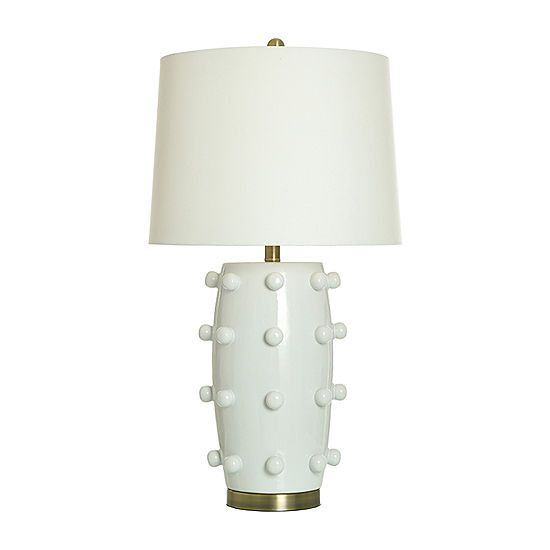 Collective Design By Stylecraft White Ceramic With Round Appliques Table Lamp | JCPenney