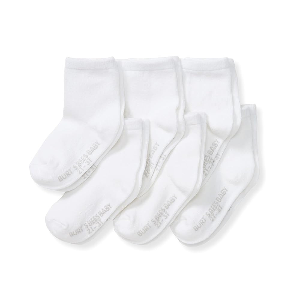 Burt's Bees Baby Unisex Baby Socks Ankle or Crew Height Made with Soft Organic Cotton, 6 Packs wi... | Amazon (US)