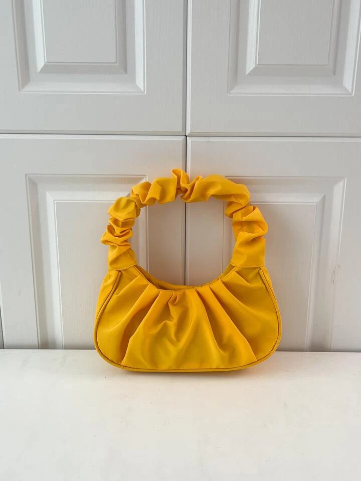 Fashionable Solid Color Pleated Shoulder Bag | SHEIN