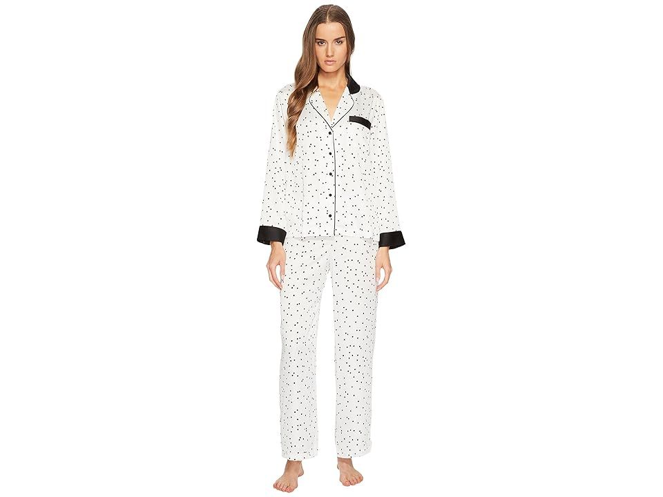 Kate Spade New York Scattered Dot Satin Pajama Set (Scattered Dot White) Women's Pajama Sets | Zappos