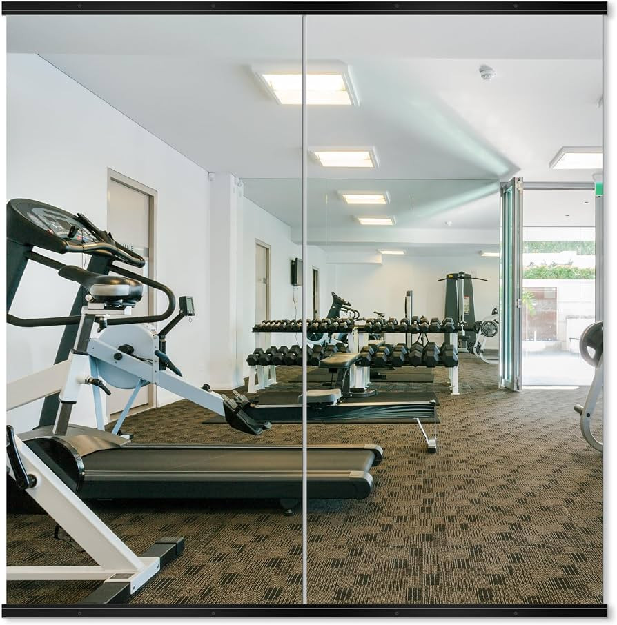 Delma Home Gym Mirror, 50''x25''x2PCS Black Wall Mounted Large Frameless Tempered Glass Wall Mirr... | Amazon (US)