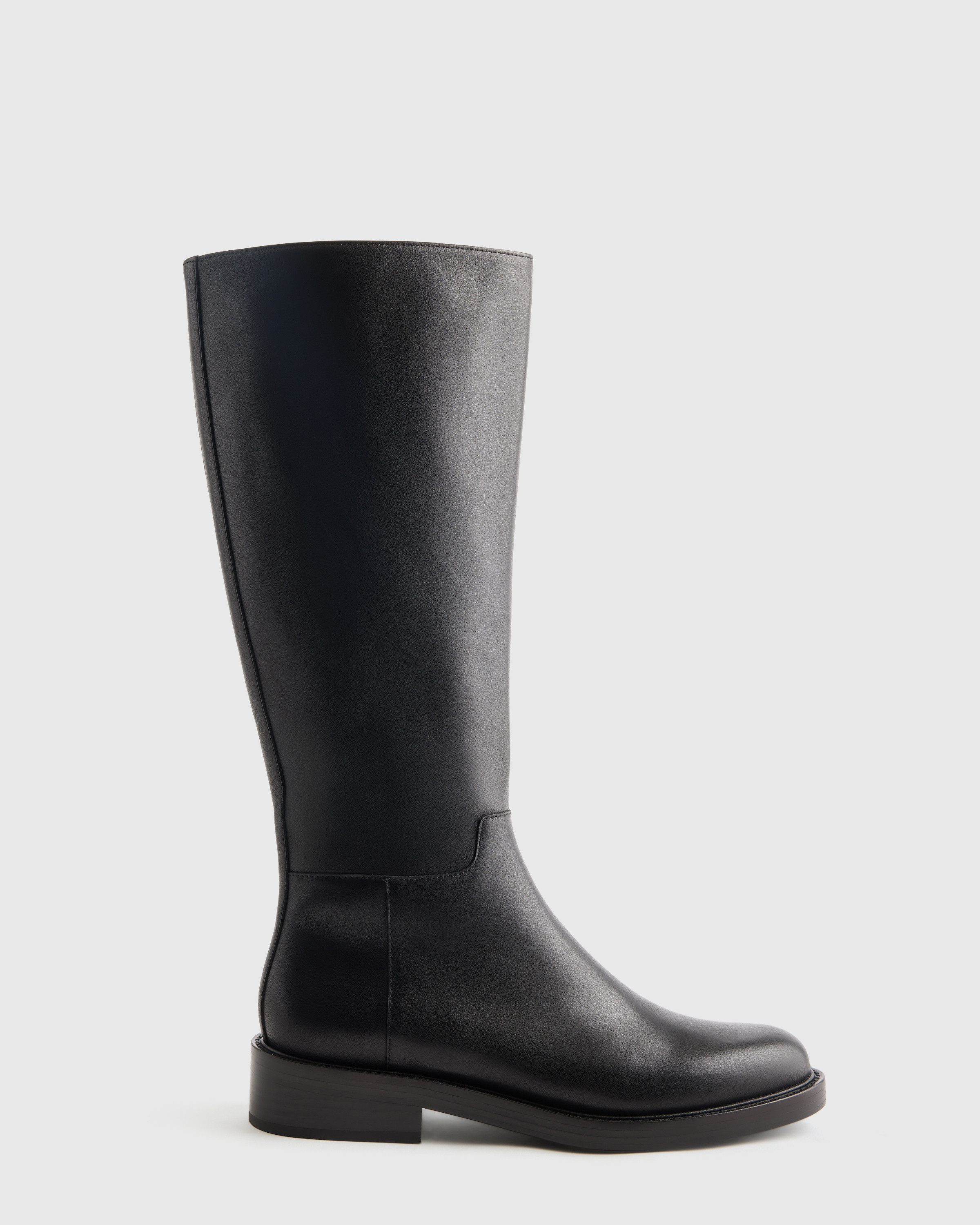 Quince | Women's Italian Leather Riding Boots in Black, Size 5 | Quince