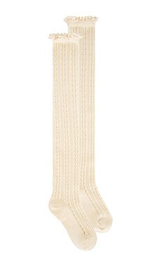 Free People Misty Net Pointelle Tall Socks In Cream from Revolve.com | Revolve Clothing (Global)