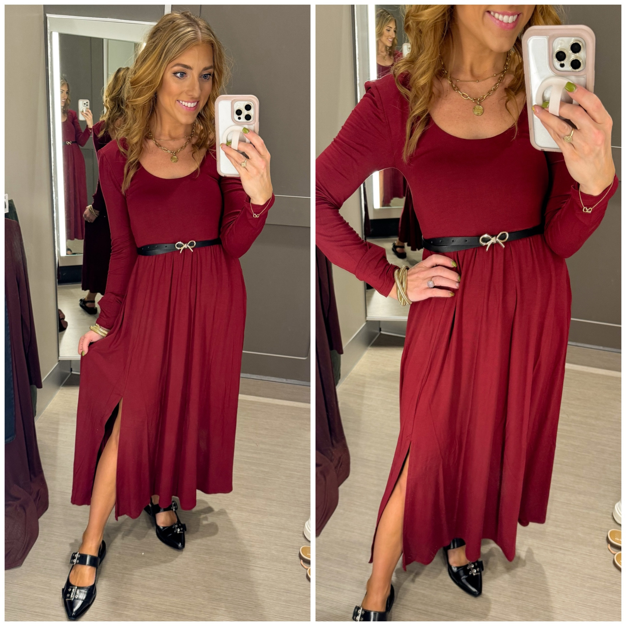 I found this cute new ballet style maxi dress at target the other day! It is so soft and comfortable. It comes in a few colors and is $28. And how precious is this bow detail skinny belt! I love the touch of bow, that it adds to this look. Both of these pieces run true to size. 🙂🎀 I’m 5’2.

Target style. Target finds. Bow. Affordable fashion. LTK under 50. 