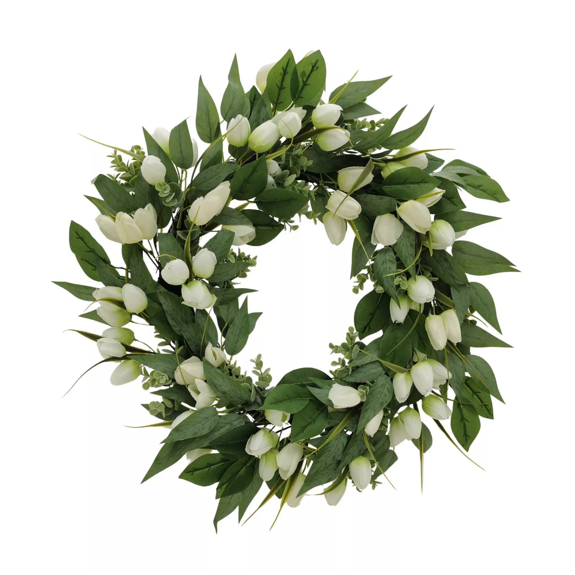 Artificial White Tulip Wreath | Kohl's