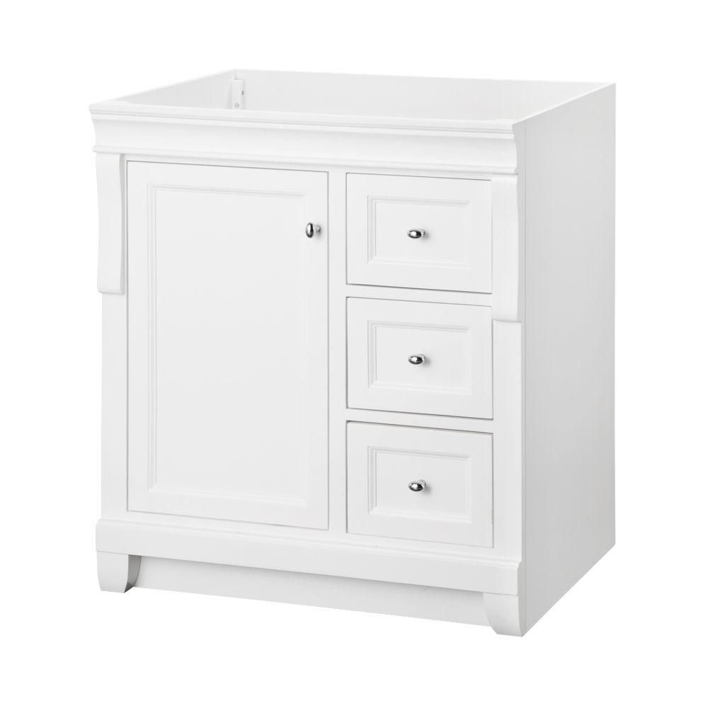 Home Decorators Collection Naples 30 in. W x 21.75 in. D Bath Vanity Cabinet in White-NAWA3021D - Th | The Home Depot