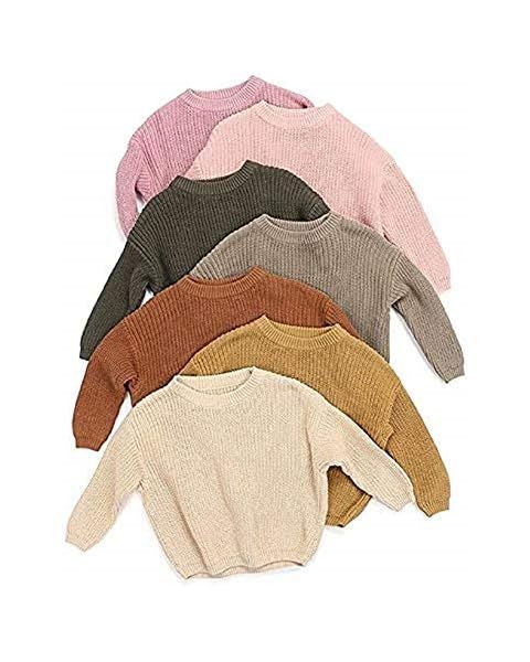 Casual Toddler Kids Baby Girls Casual Cable Knit Sweater Long Sleeve Crewneck Solid Pullover Fall... | Amazon (US)