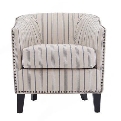 Upholstered Stripe Barrel Chair | Wayfair North America