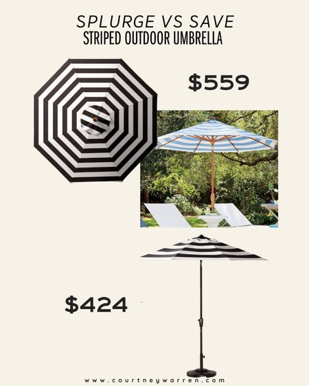 Splurge vs save, striped outdoor umbrellas 

Outdoor furniture, patio furniture, look for less, home decor 

#LTKSeasonal #LTKhome #LTKsalealert