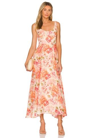 SAU LEE Evie Dress in Orange Multi from Revolve.com | Revolve Clothing (Global)