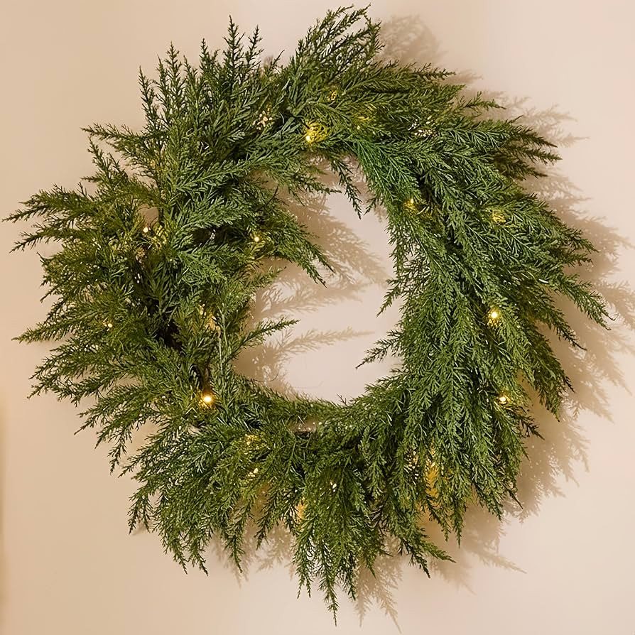 Valery Madelyn Real Tough Norfolk Pine Wreath for Front Door, 20'' Outdoor Christmas Wreath with ... | Amazon (US)