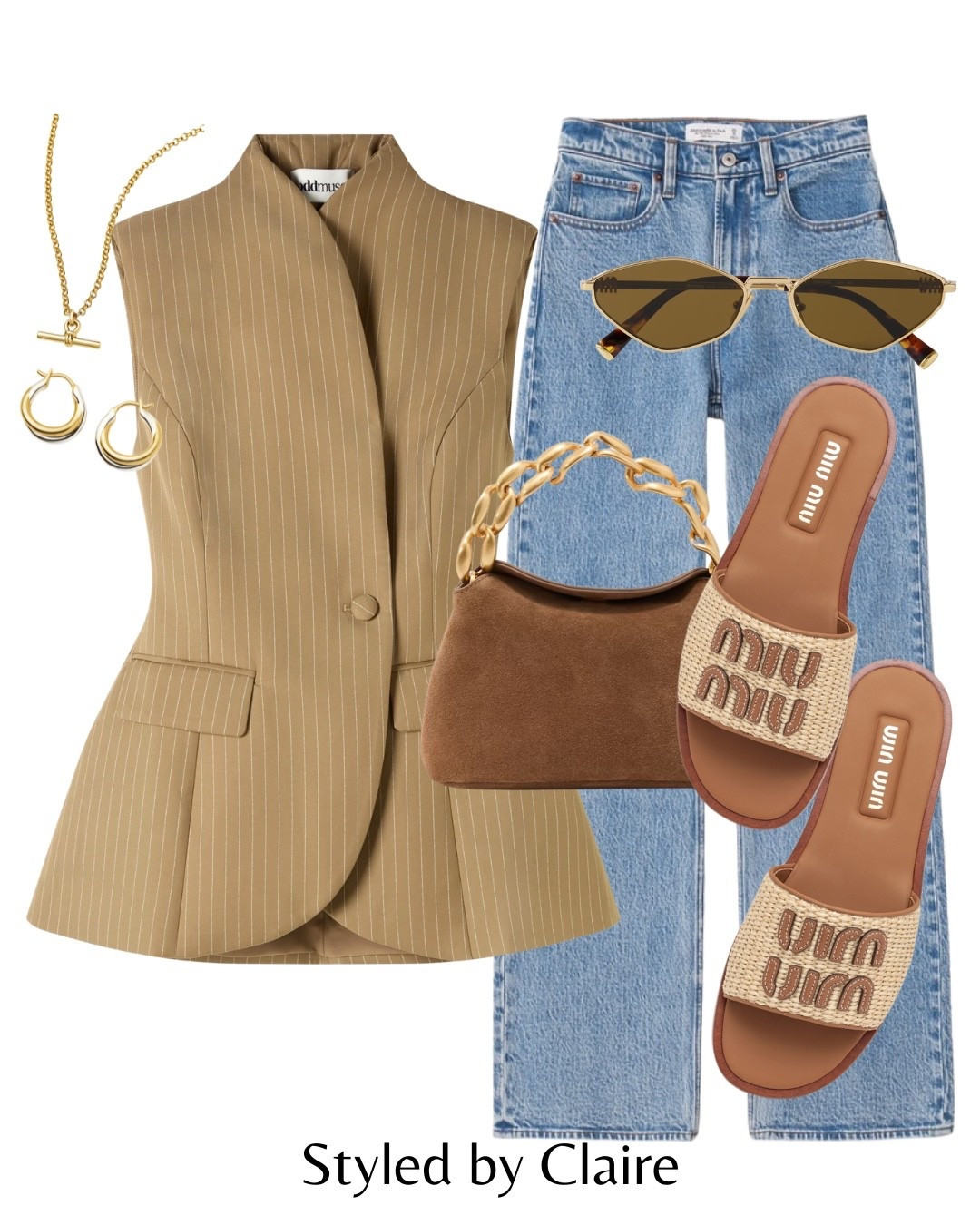 A DREAMY WAISTCOAT❤️‍🔥
Tags: odd muse pinstripe tailored structured camel caramel top Abercrombie curve love jeans 90s high waist denim pocket detail suede mini bag reiss neutral gold handle miu miu sandals raffia sunglasses miu miu gold jewelry fashion spring races date night holiday vacation Easter special occasion Dubai London brunch chic women’s city break inspo outfit 

#LTKspring #LTKshoes #LTKstyletip