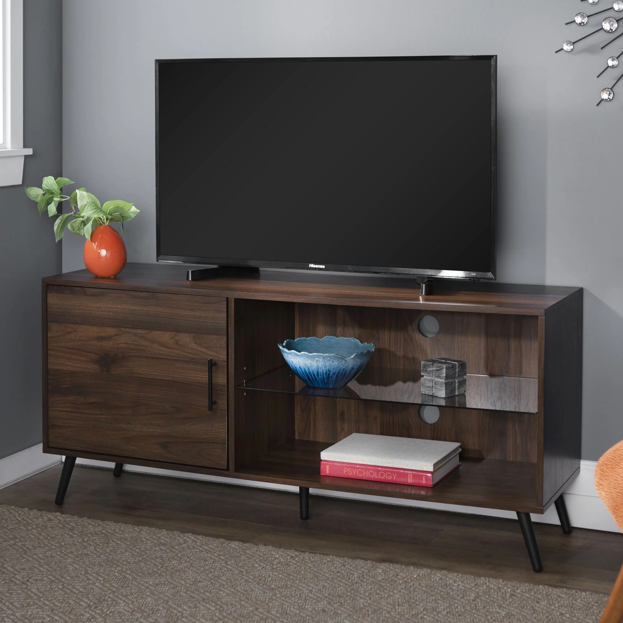 Thea Dark Walnut 52” Console by Desert Fields - Walmart.com | Walmart (US)