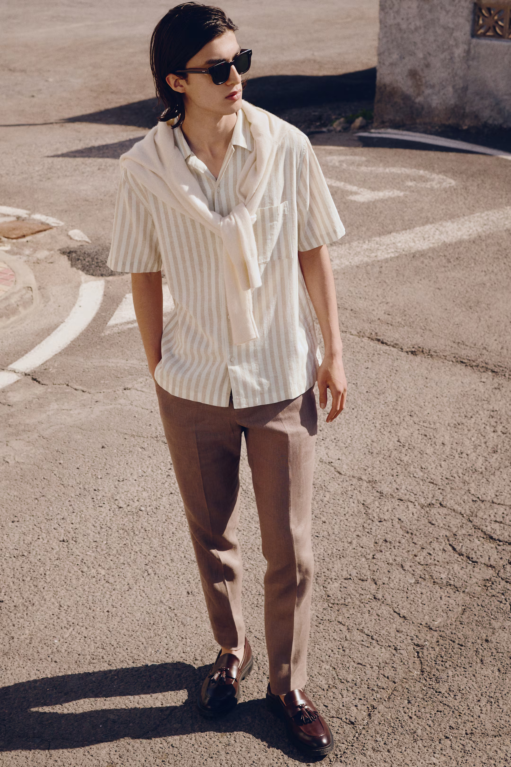 Regular-Fit Short-Sleeved Linen-Blend Shirt | H&M (US + CA)