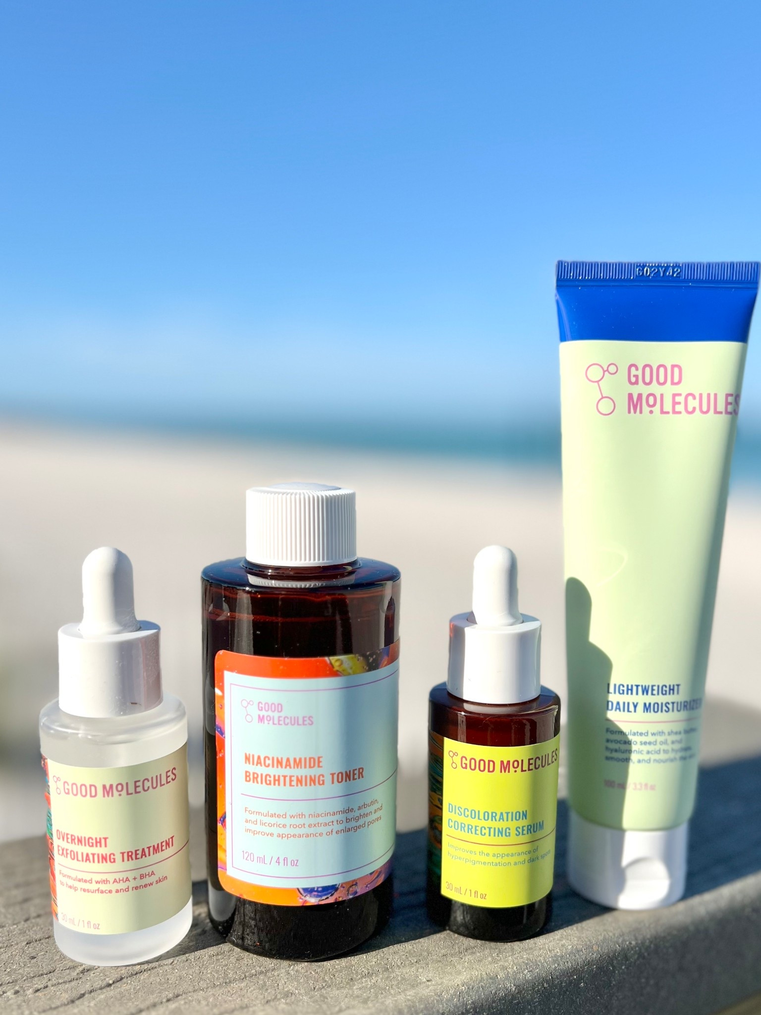 🙌🏼SPRING SKINCARE: #ad Good Molecules is affordable skincare that’s vegan, cruelty free and fragrance free. @goodmolecules #goodmolecules

Available at Ulta too! @ulta 

Lightweight Daily Moisturizer: smooths, hydrates and preps skin for makeup.

Discoloration Correcting Serum: helps uneven skin tone and reduces the appearance of age spots and acne marks.

Overnight Exfoliating Treatment: smooths away dead skin cells and helps unclog pores.

Niacinamide Brightening Toner: helps promote bright even skin with less visible pores. If you have hyperpigmentation, uneven skin tone, dark spots, enlarged pores or dullness, this product is for you.

#ulta #ultabeauty #skincare

#LTKSeasonal #LTKOver40 #LTKSaleAlert #LTKU #LTKTravel #LTKBeauty #LTKSwim #LTKFestival #LTKMothersDay