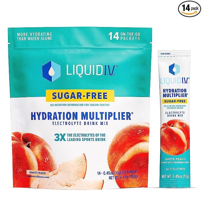 Liquid I.V. Sugar-Free Hydration Multiplier - White Peach – Sugar-Free Hydration Powder Packets... | Amazon (US)