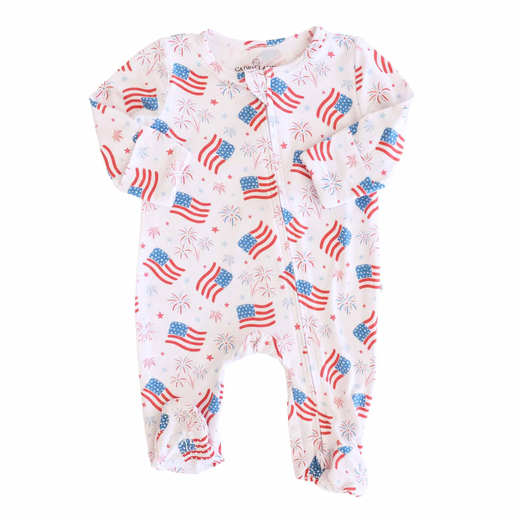 Fireworks & Freedom Zipper Footie | Caden Lane
