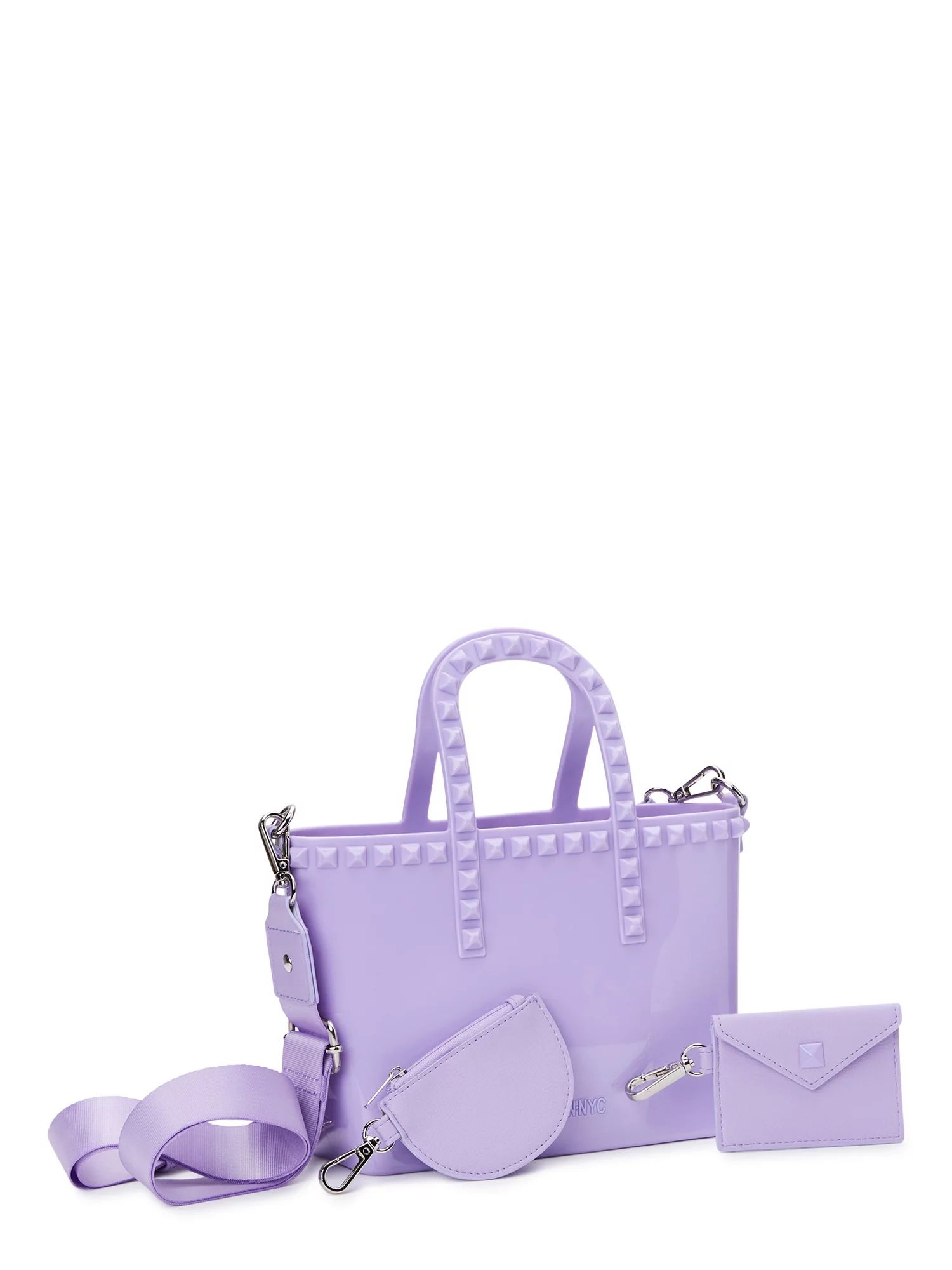 Madden NYC Women's Jelly Studded Mini Tote with Removable Pouch Purple | Walmart (US)
