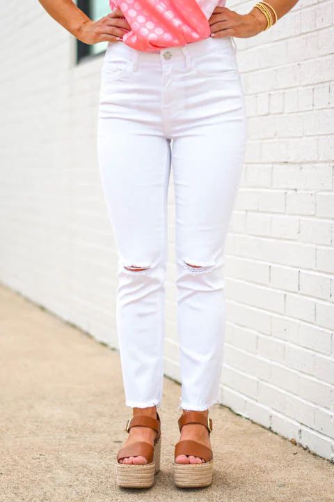 Jeanne High Rise Straight Jeans - Optic White | The Impeccable Pig
