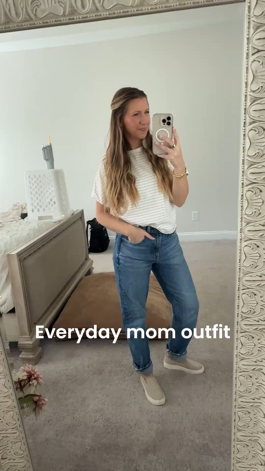 The perfect everyday mom outfit 🤍 jeans + a tee just never fails. #MomOutfit #EverydayStyle #CasualMomStyle

#LTKmomlife #LTKSaleAlert #LTKSpringSale