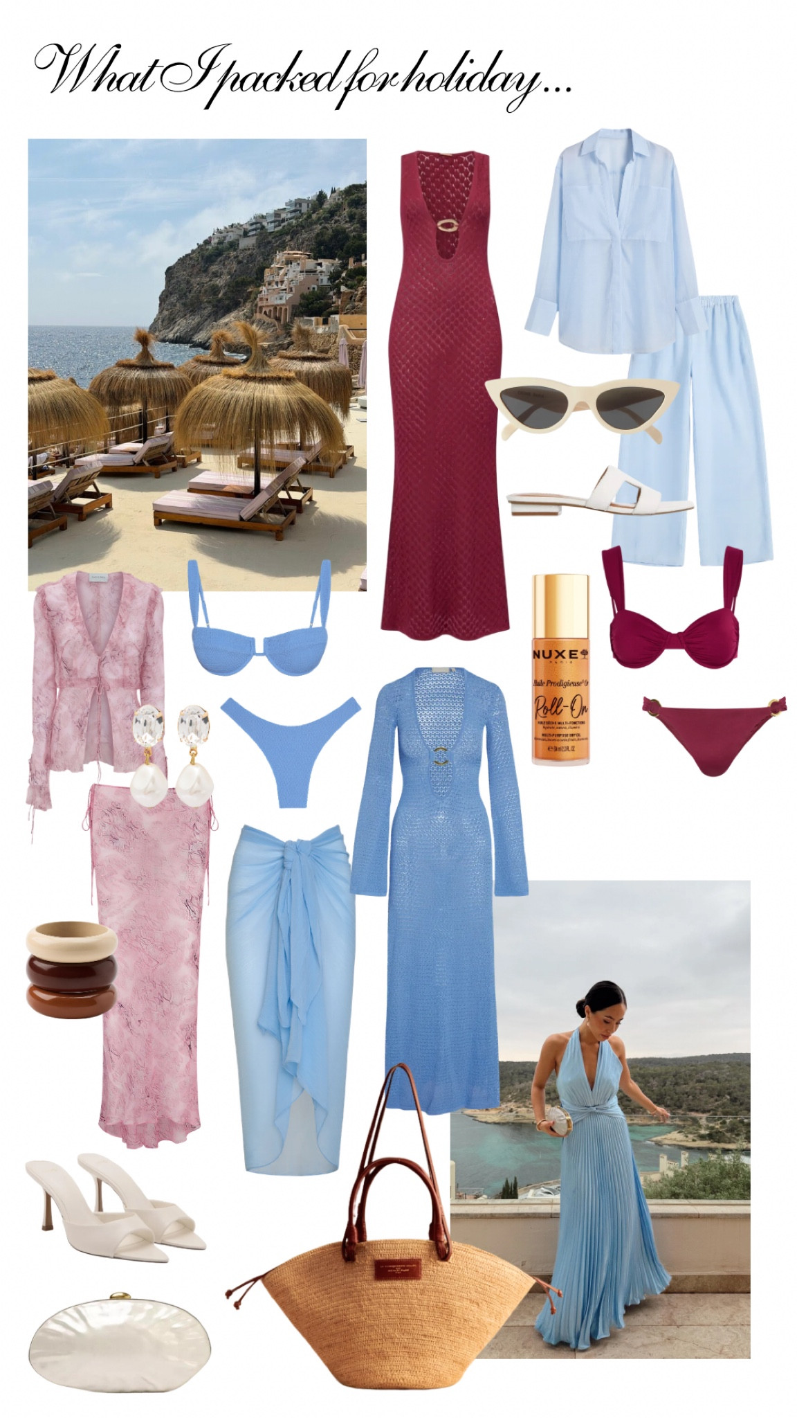 What I packed for my holiday 🤍 Burgundy crochet beach dress and bikini, baby blue holiday outfits, occasion wedding guest dresses, beach and swimwear outfits, co ords and bridal party hen do looks

#LTKsummer #LTKdresses #LTKswimwear