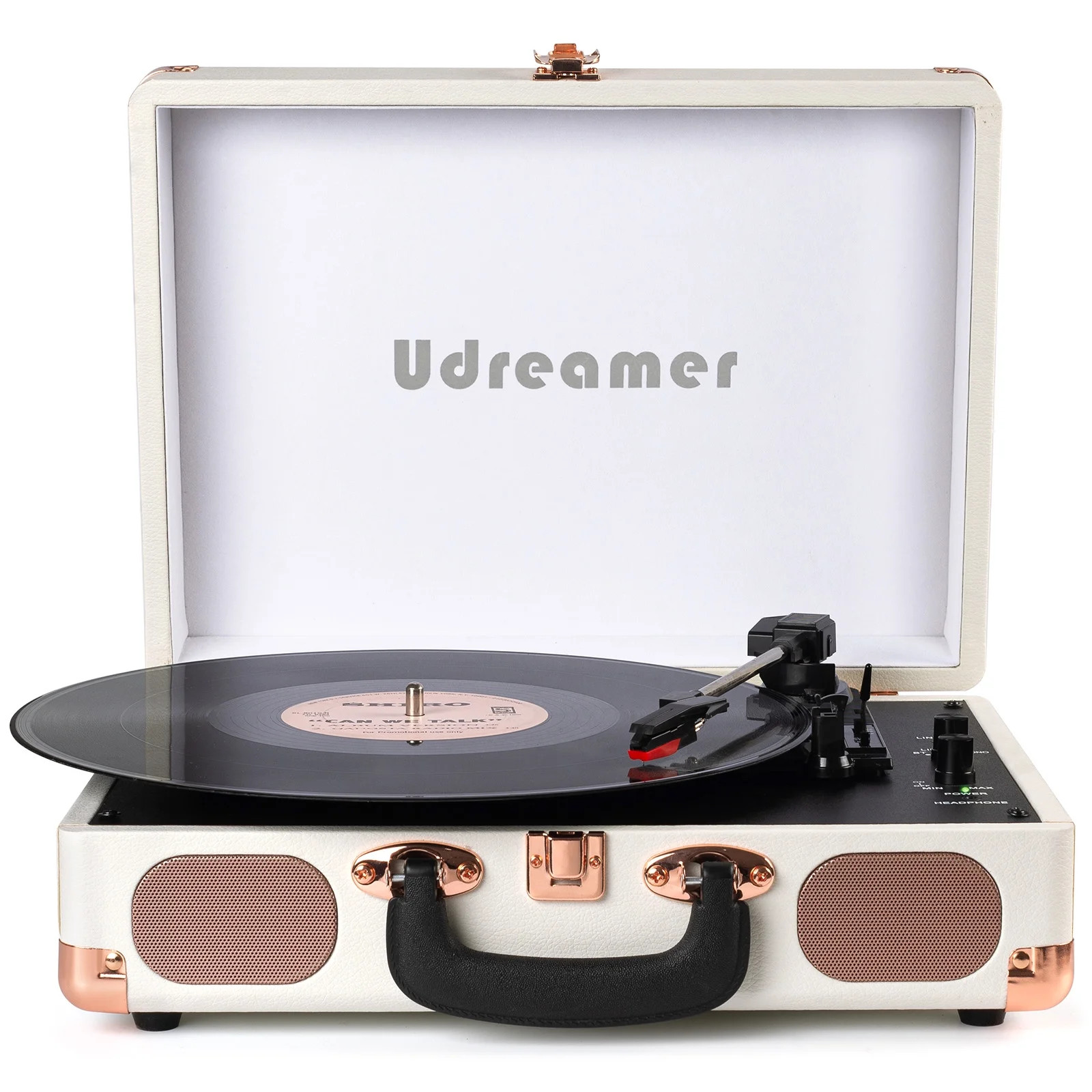 Udreamer Vinyl Record Player 3-Speed Turntable with Bluetooth,Suitcase Portable Vintage Audio Tur... | Walmart (US)