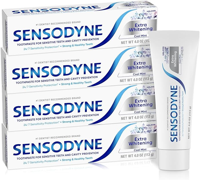 Sensodyne Extra Whitening Sensitive Teeth and Cavity Prevention Whitening Toothpaste, Amazon Excl... | Amazon (US)