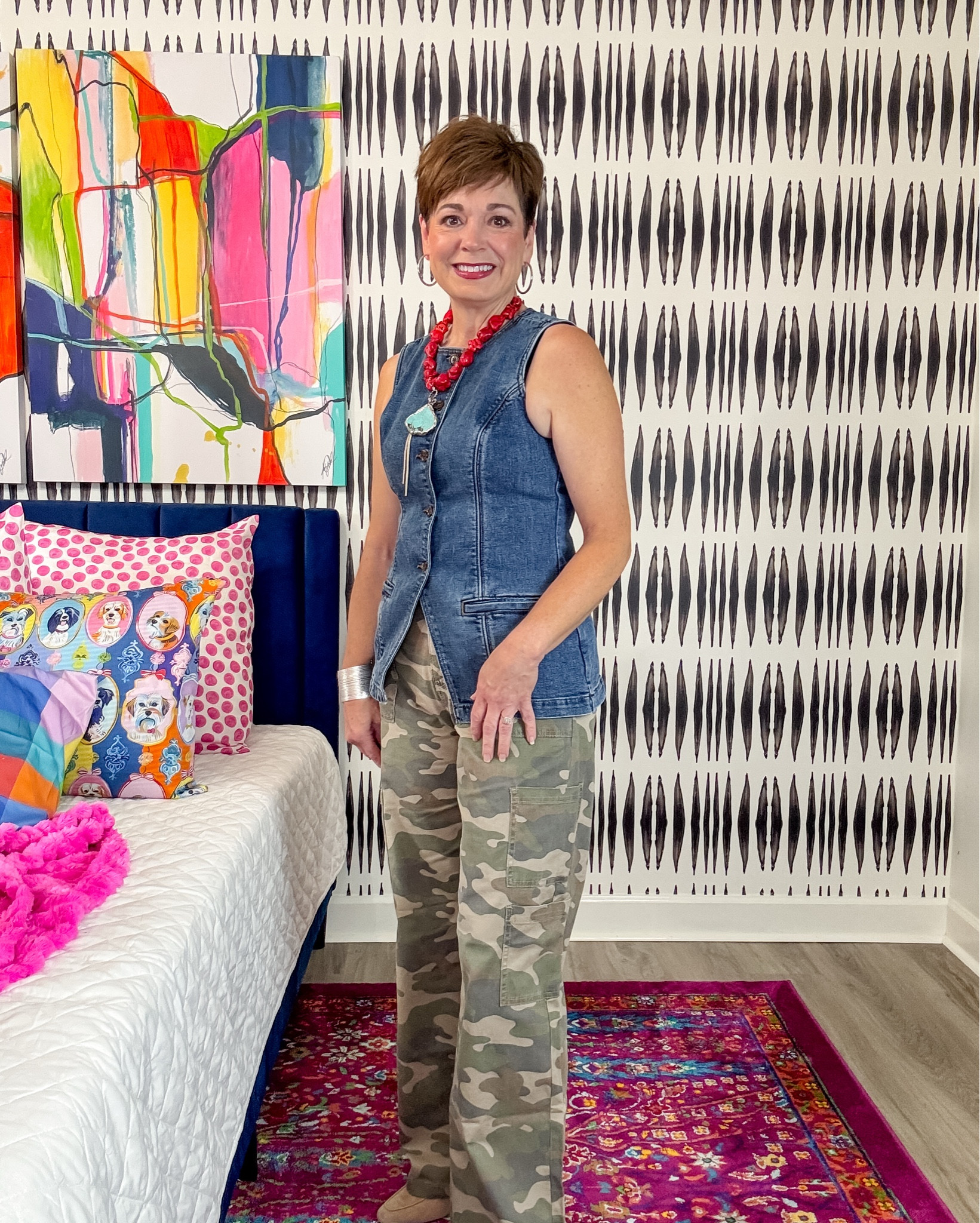 How many outfits can one pair of pants make? I don’t know but let’s keep going.
These camo pants are a fun print that is basically a neutral. 

#LTKMidsize #LTKFindsUnder50 #LTKOver40