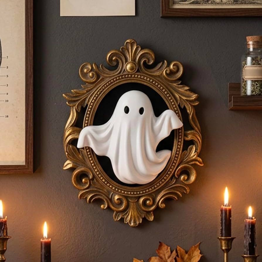Stylor Vintage Halloween Decor 3D Ghost Figurine Cute Wall Sculpture | Amazon (US)
