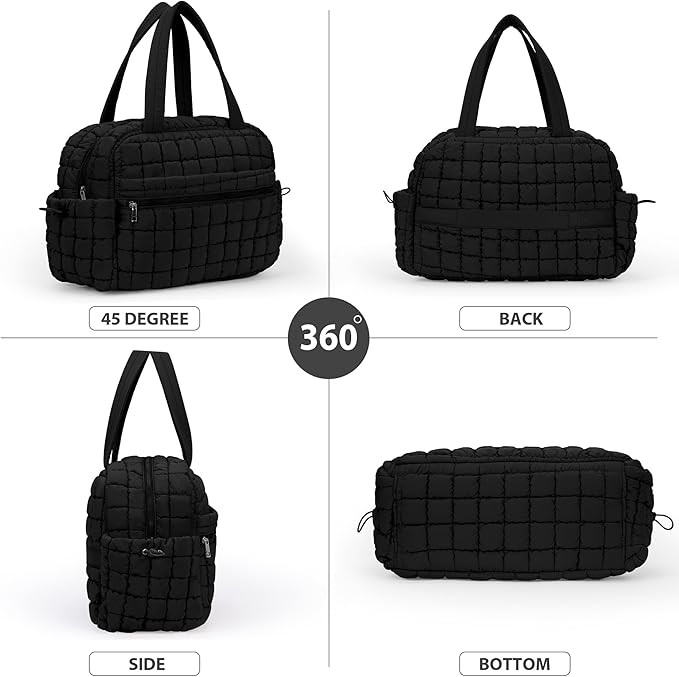 Quilted Duffle Bag Puffer Tote Bag Cute Quilted Tote Bag Gym Tote Bag For Women Travel Carry On B... | Amazon (US)