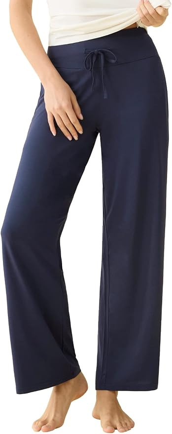 Latuza Women's Soft Viscose Wide Leg Lounge Pants Palazzo Sleep Bottoms | Amazon (US)