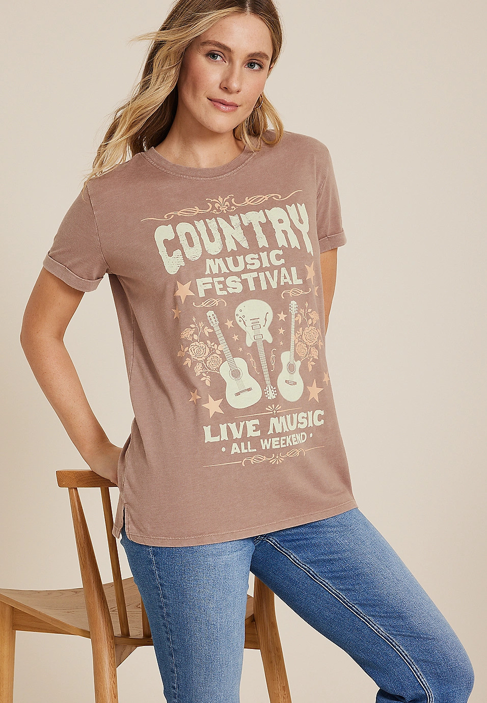 Country Music Festival Oversized Fit Graphic Tee | Maurices