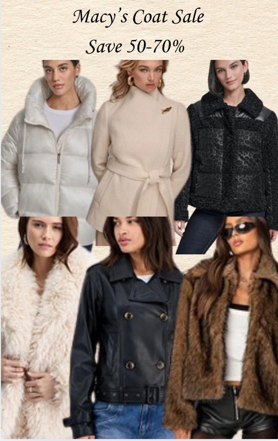 Macy's is having a sale on coats. Save 50-70%! From leather jackets to parkas, there's something for every occasion.  

 #LTKSeasonal #LTKOver40 #LTKSaleAlert