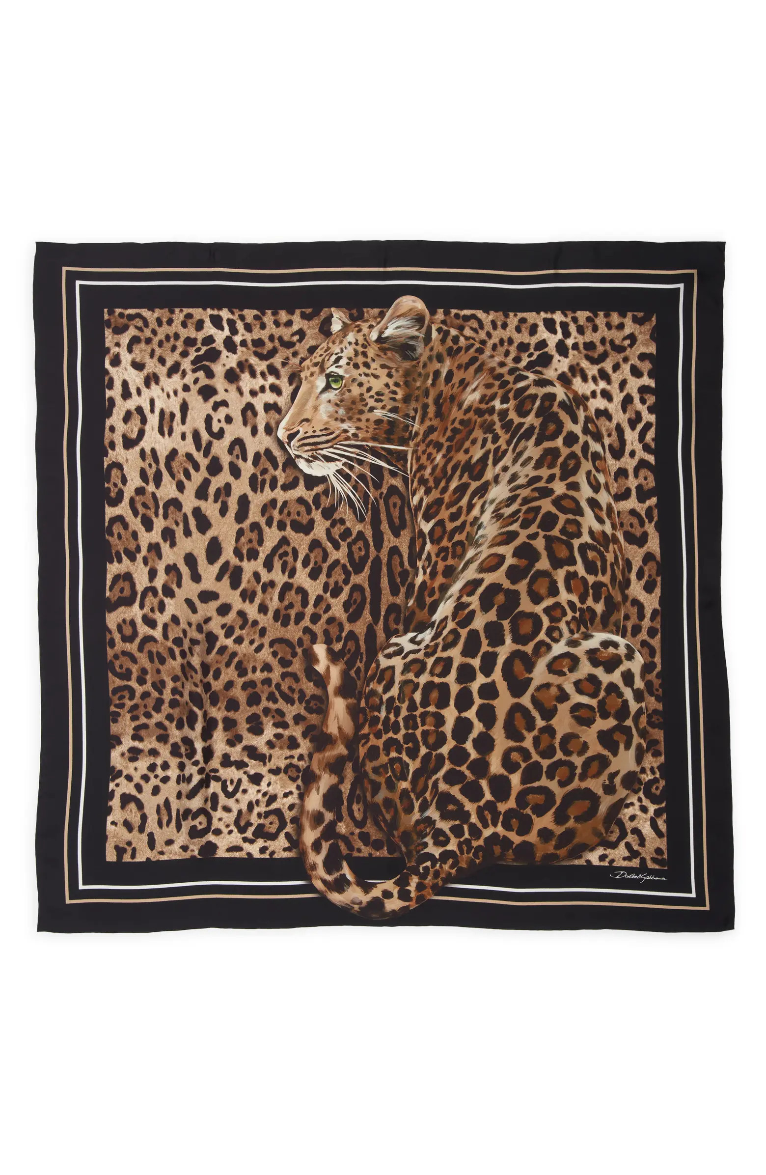 Dolce&Gabbana Leopard Square Silk Scarf | Nordstrom | Nordstrom