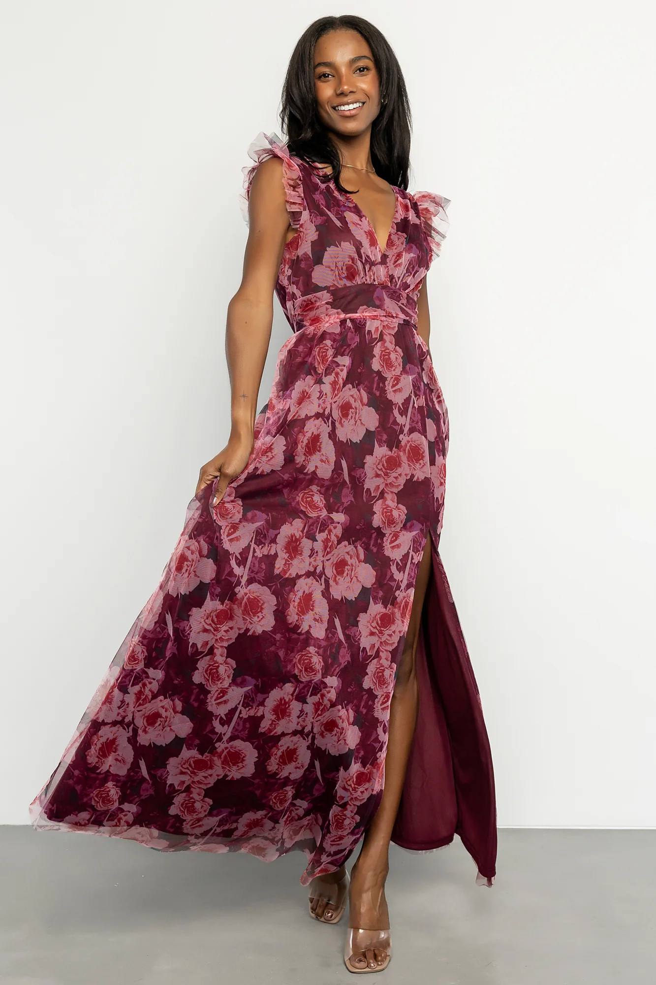 Adelyn Maxi Dress | Wine Floral | Baltic Born