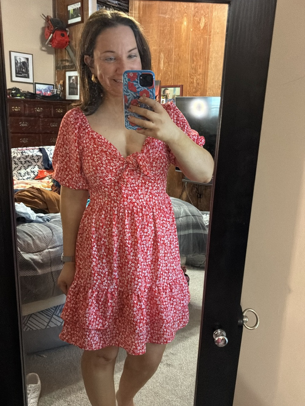 LC Lauren Conrad red floral dress | Poshmark