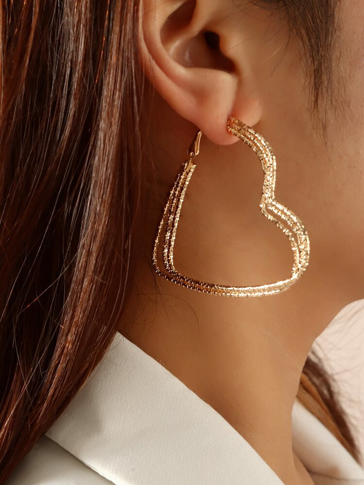 Heart Design Layered Hoop Earrings | SHEIN