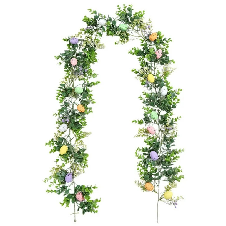 6 FT Artificial Easter Garland with Eggs and Carrots, Spring Vine Flower Easter Garland Decor for... | Walmart (US)