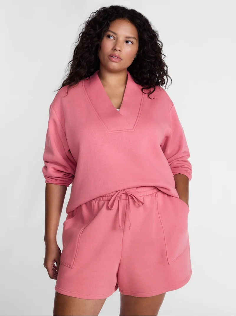 Terra & Sky Women's Plus Fleece Cowl Neck Sweatshirt, Sizes 0X-5X | Walmart (US)