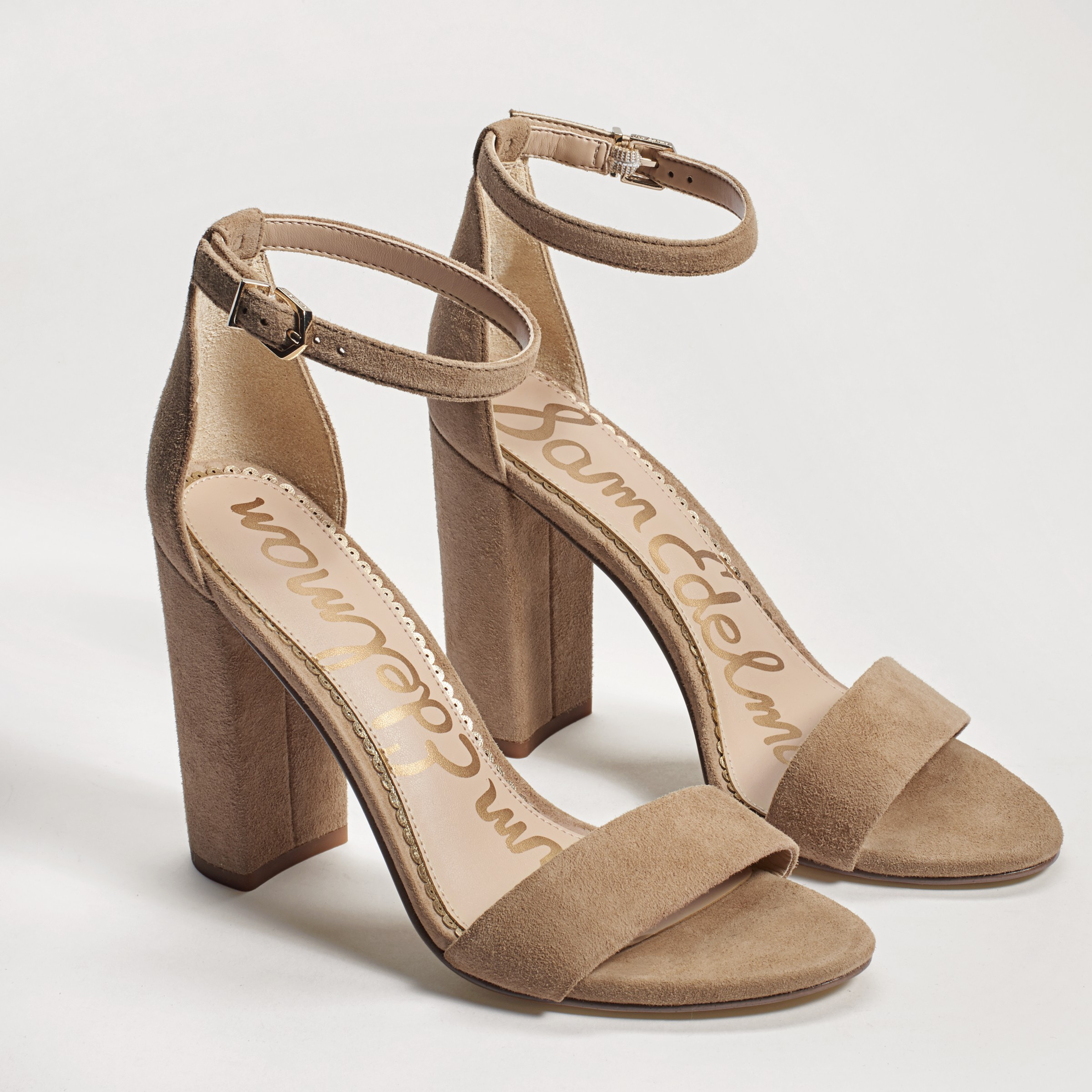Sam Edelman Yaro Block Heel Sandal Oatmeal Suede | Sam Edelman