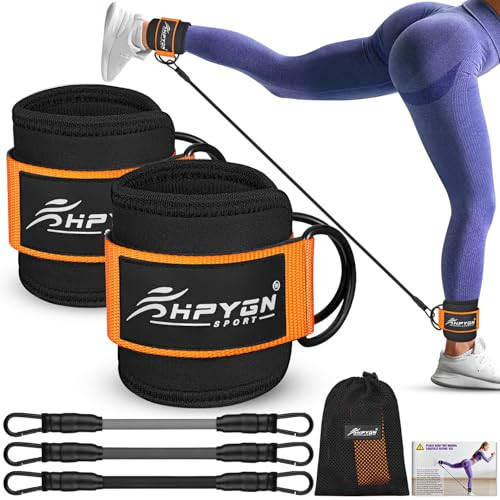 HPYGN Ankle Resistance Bands with Cuffs, Ankle Bands for Working Out, Resistance Bands for Leg Butt Training Exercise Equipment for Kickbacks Hip Gluteus Training, Ankle Strap with Exercise Bands | Amazon (US)