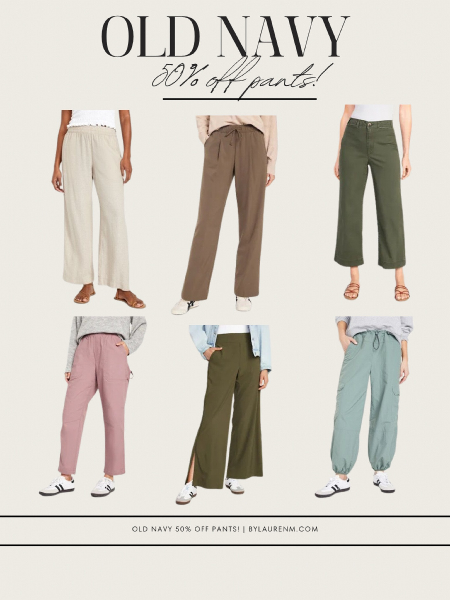 Old navy 50% off sale! @oldnavy sale: linen pants, beach pants, cropped pants, jogger pants, wide leg pants. 

#LTKsalealert #LTKfindsunder100 #LTKfindsunder50